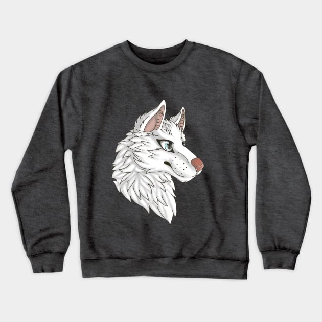 White Husky Crewneck Sweatshirt by Bamsdrawz
